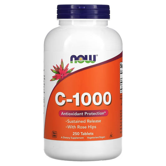 NOW Foods, Vitamine C-1000mg, 250 et 100 comprimés