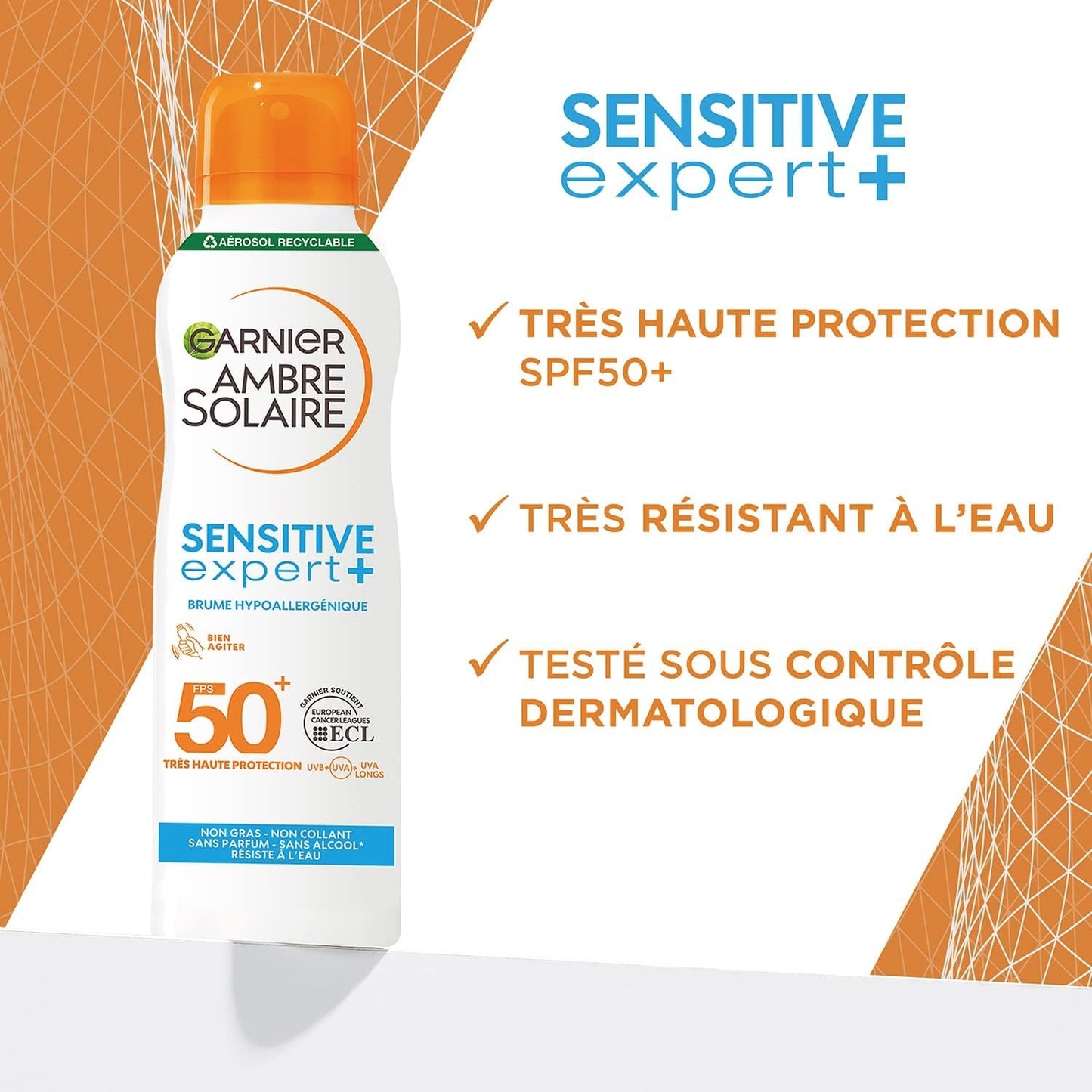 Garnier Ambre Solaire Sensitive Expert + Adulte Brume protectrice très haute protection hypoallergénique FPS50+
