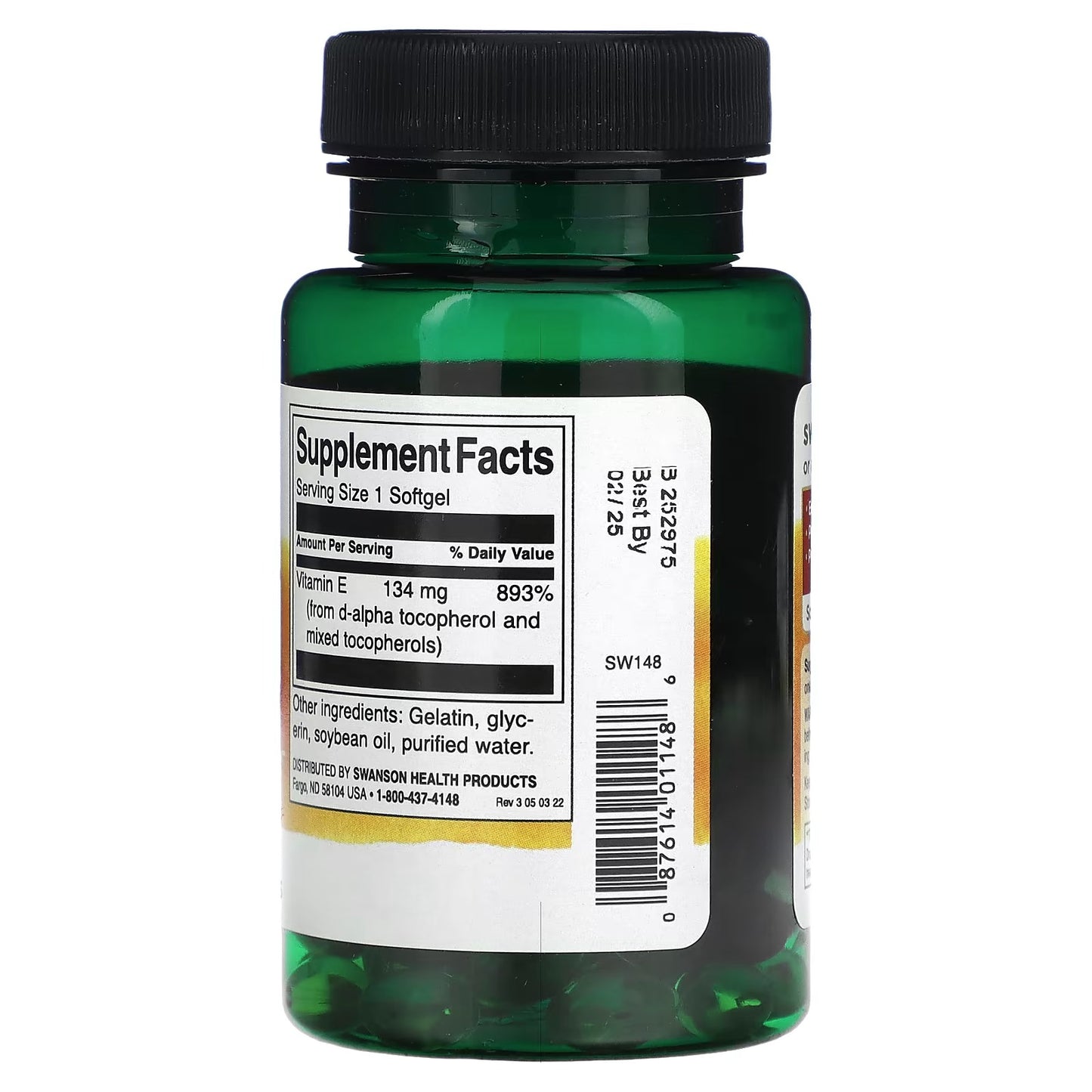 Swanson, Tocophérols mixtes de vitamine E, 200 UI, 250 capsules à enveloppe molle (200 UI [34 mg] par capsule à enveloppe molle)