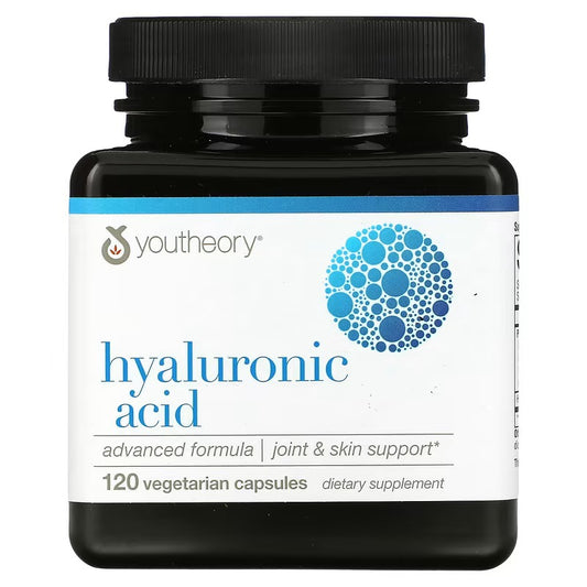 Youtheory, Acide hyaluronique, Formule avancée, 120 capsules végétariennes