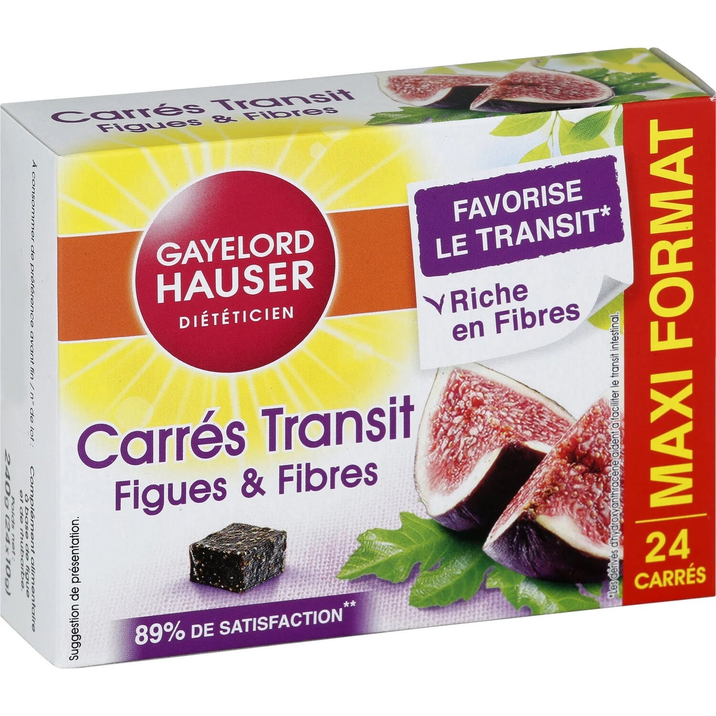 Carrés transit GAYELORD HAUSER format économique de 24 unités 240g