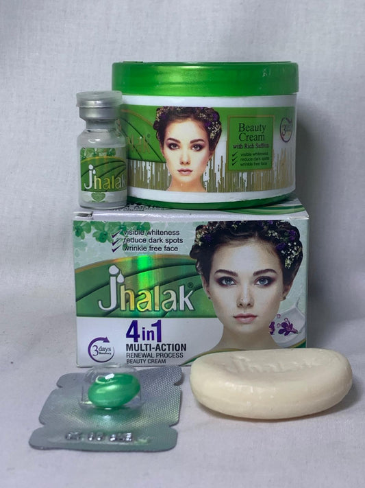 JHALAK 4EN1 CREME DE VISAGE MULTI-ACTION ECLAIRCISSANTE TRAITEMNT DES TACHES MELASMA CICATRICES  REPARATRICECORRECTRICE NOURRISSANTE ANTI IMPERFECTION