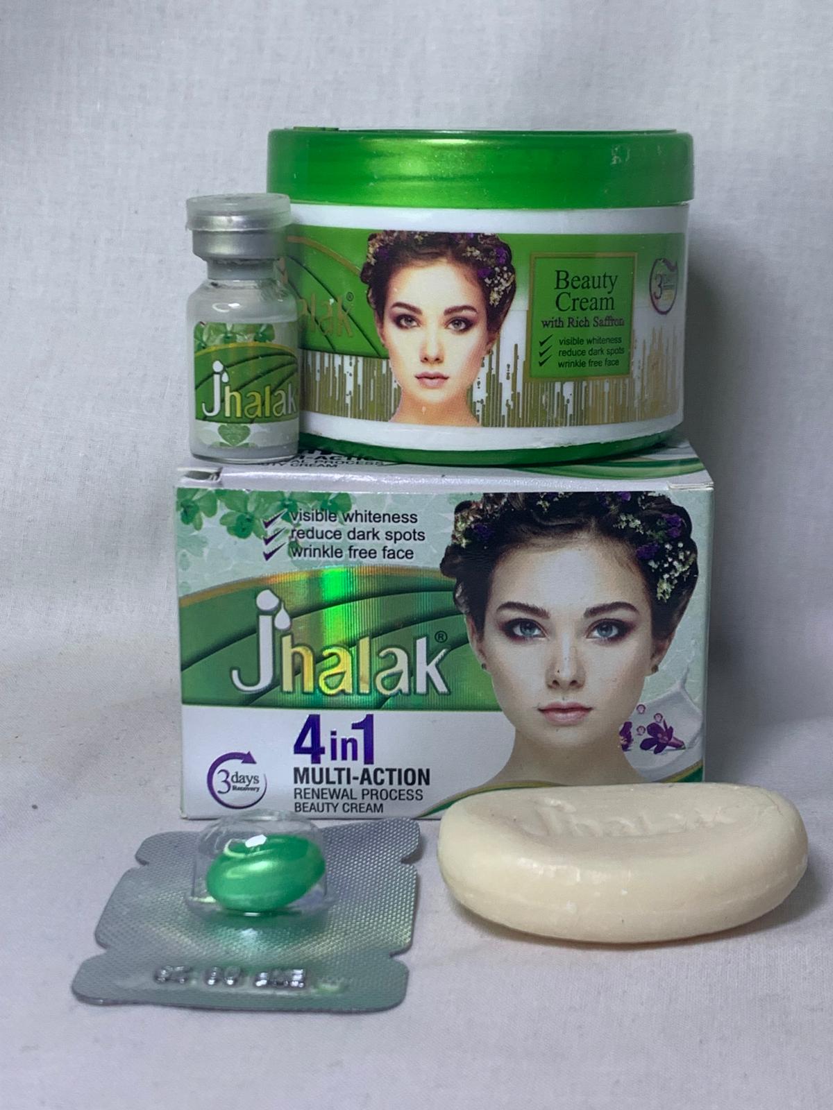 JHALAK 4EN1 CREME DE VISAGE MULTI-ACTION ECLAIRCISSANTE TRAITEMNT DES TACHES MELASMA CICATRICES  REPARATRICECORRECTRICE NOURRISSANTE ANTI IMPERFECTION