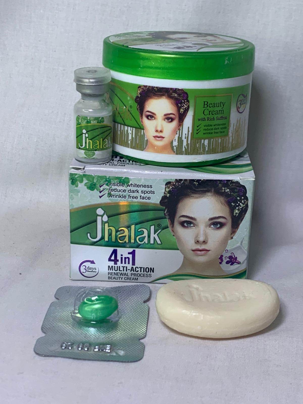 JHALAK 4EN1 CREME DE VISAGE MULTI-ACTION ECLAIRCISSANTE TRAITEMNT DES TACHES MELASMA CICATRICES  REPARATRICECORRECTRICE NOURRISSANTE ANTI IMPERFECTION