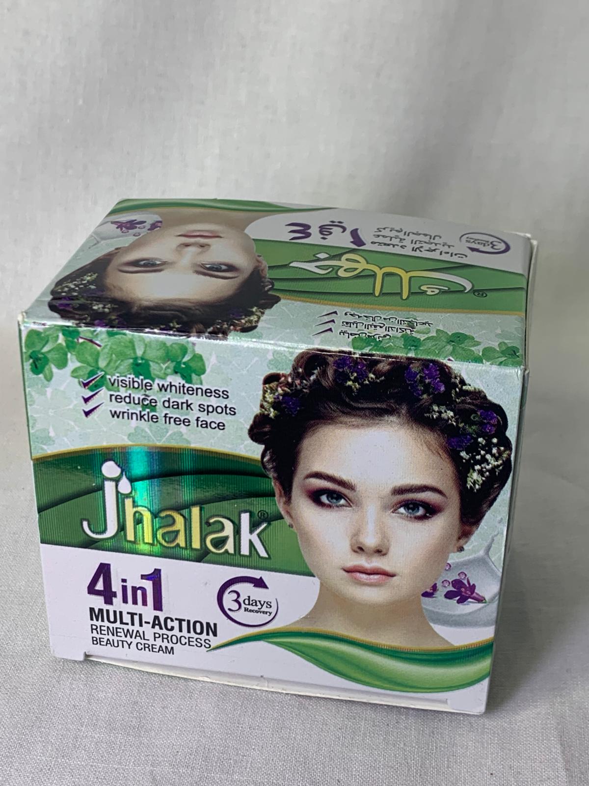 JHALAK 4EN1 CREME DE VISAGE MULTI-ACTION ECLAIRCISSANTE TRAITEMNT DES TACHES MELASMA CICATRICES  REPARATRICECORRECTRICE NOURRISSANTE ANTI IMPERFECTION