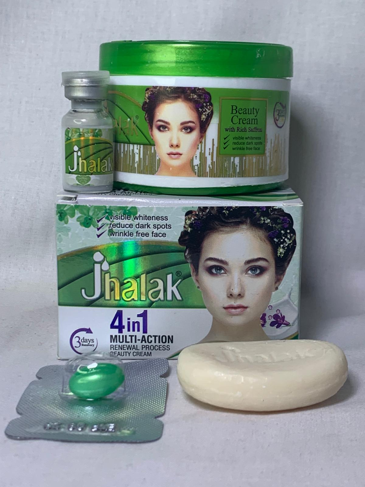 JHALAK 4EN1 CREME DE VISAGE MULTI-ACTION ECLAIRCISSANTE TRAITEMNT DES TACHES MELASMA CICATRICES  REPARATRICECORRECTRICE NOURRISSANTE ANTI IMPERFECTION