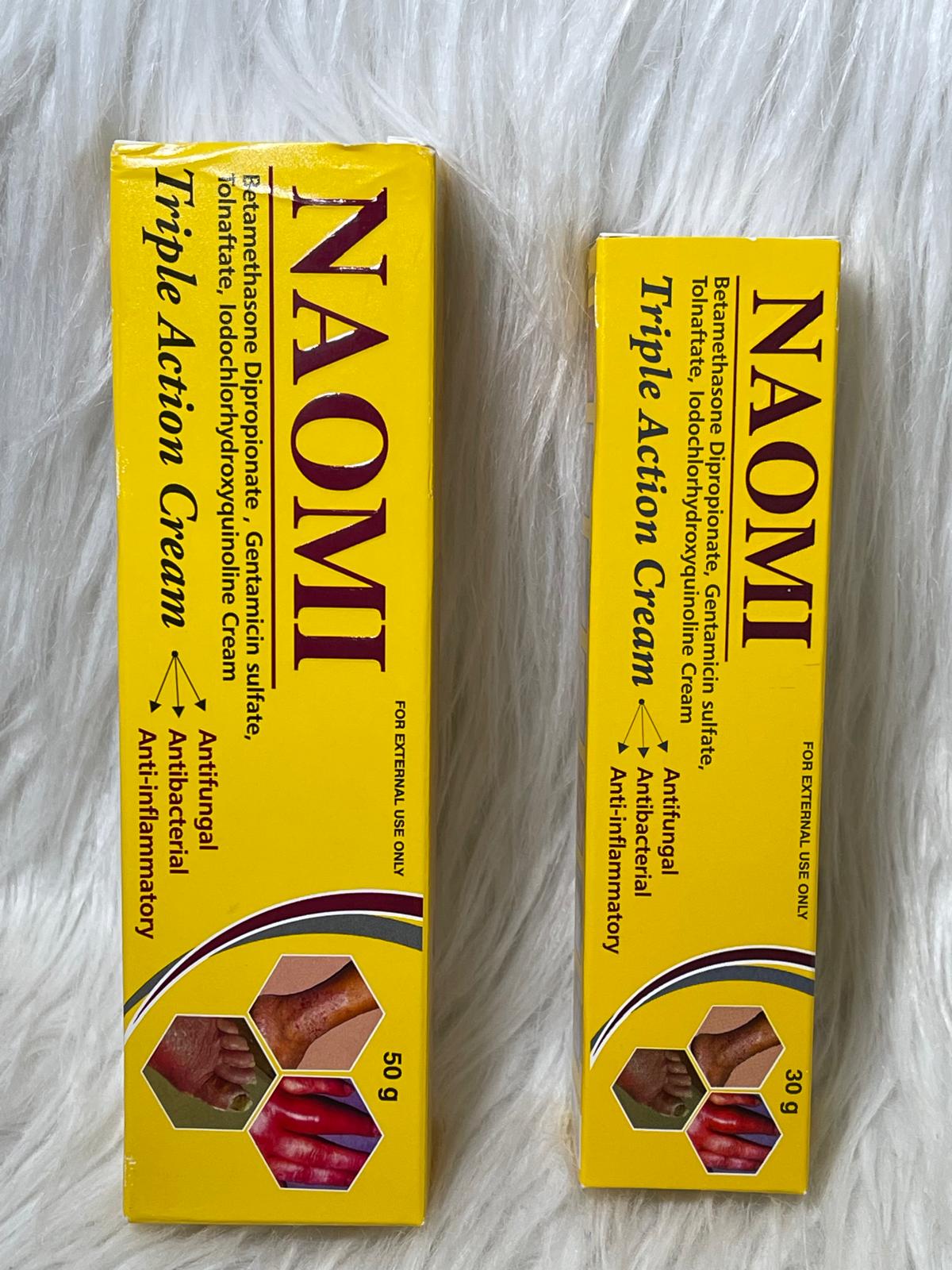 NAOMI CRÈME TRIPLE ACTION ANTI IMPERFECTION  ANTI FONGIQUE  ANTIBACTERIEN ANTI INFLAMATOIRE