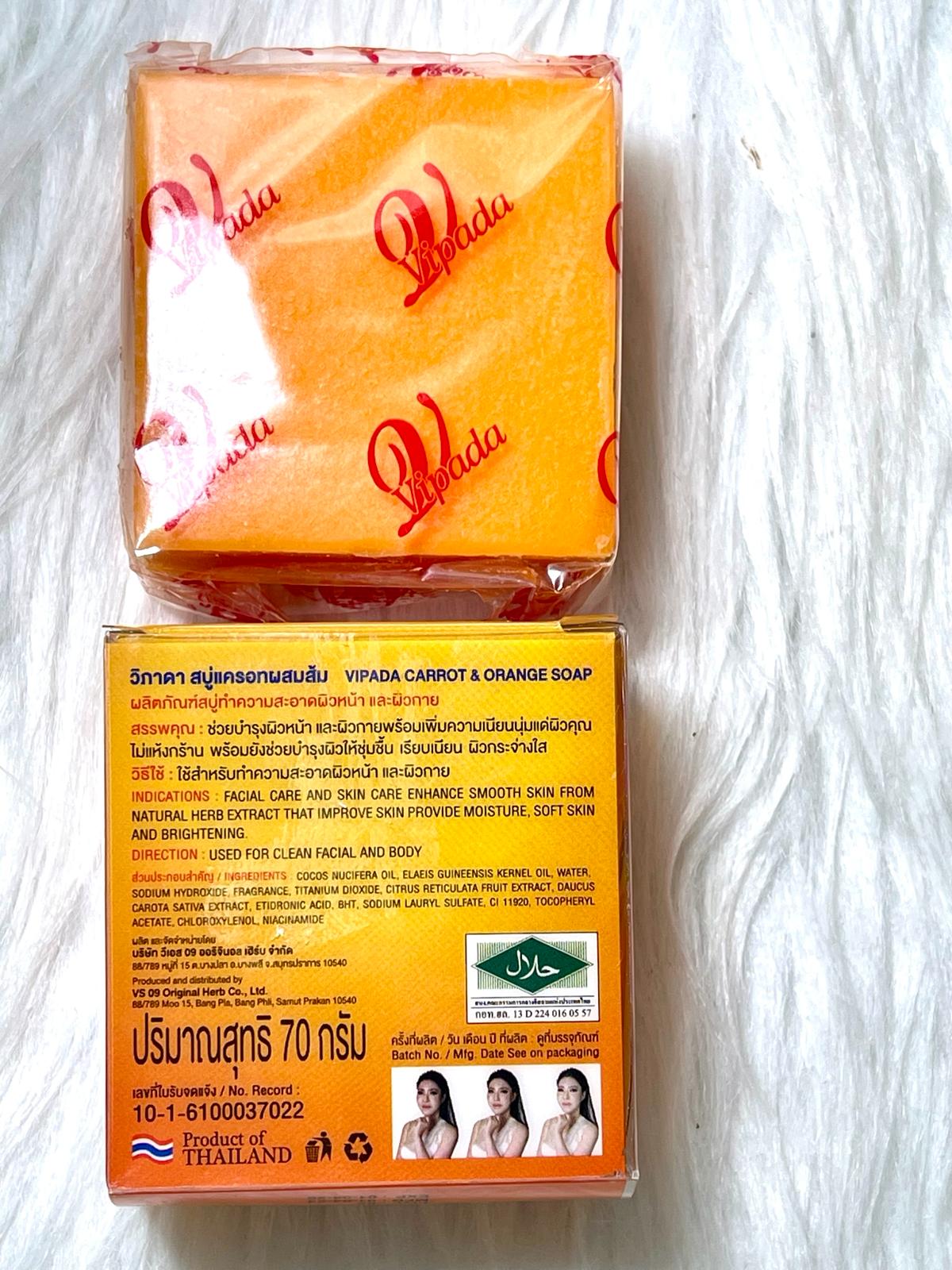 savon vipada carotte orange : Ultra éclaircissant anti imperfection acnés taches mélasma
