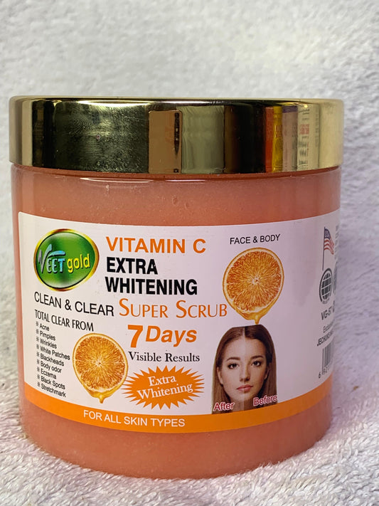 VEETGOLD GOMMAGE EXFOLIANT ULTRA ÉCLAIRCISSANT À LA VITAMINE C  7 EN 1 ANTI IMPERFECTION ZERO DEFAUT